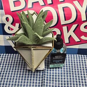 BBW Gold Trimmed Geometric Succulent Wallflower Fragrance Plug In & Rain Refill